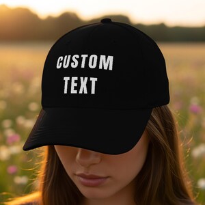 Custom Text Embroidered Unisex Classic Dad Cap, Personalized Text Hat, Custom Embroidered Dad Hat, Bespoke Text Cap, Design Your Own Hat