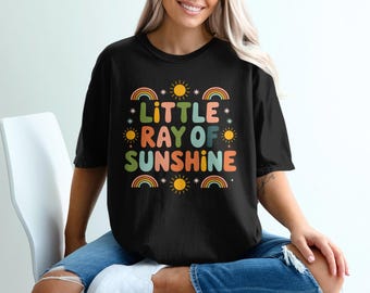 T-shirts Petit rayon de soleil, sweat-shirts, arc-en-ciel pastel, soleil bohème, ondes positives, graphisme joyeux, t-shirt printanier mignon