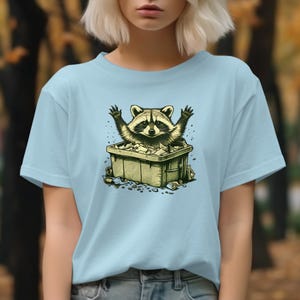 Raccoon in Dumpster T-Shirt, Sweatshirt, Funny Animal Tee, Cute Garbage Raccoon Apparel, Wildlife Lover Gift, Cartoon Raccoon Design