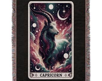 Capricorn Blanket, Zodiac Blankets, Astrology Blanket, Celestial Art, Star Sign, Woven Blanket, Constellation Blanket, Unique Gift