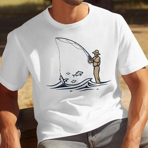 Fishing T-Shirts,Sweatshirts, Fisherman on Waves, Catch of The Day Apparel, Angler Gift, Reel Life Design, Outdoor Clothing, Dad Gift