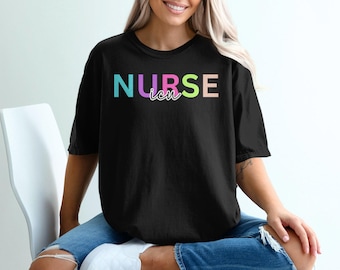 ICU Nurse T-Shirts, Sweatshirts, Krankenschwester ICU Kleidung, Intensivstation Pflege, buntes Krankenschwester-T-Shirt, ICU Nurse Geschenk