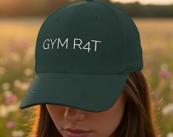 Gym R4T Unisex Classic Dad Cap, Workout Hat, Fitness Gift, Gym Lover Gift, Funny Gym Hat, Weightlifting Hat, Gym Headwear, Unique Dad Cap