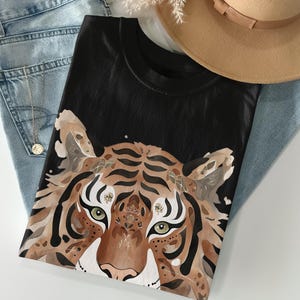Tiger T-Shirt, Sweatshirt, Watercolor Tiger Art, Big Cat Tee, Animal Lover Gift, Stylish Graphic Tee, Unique Tiger Design