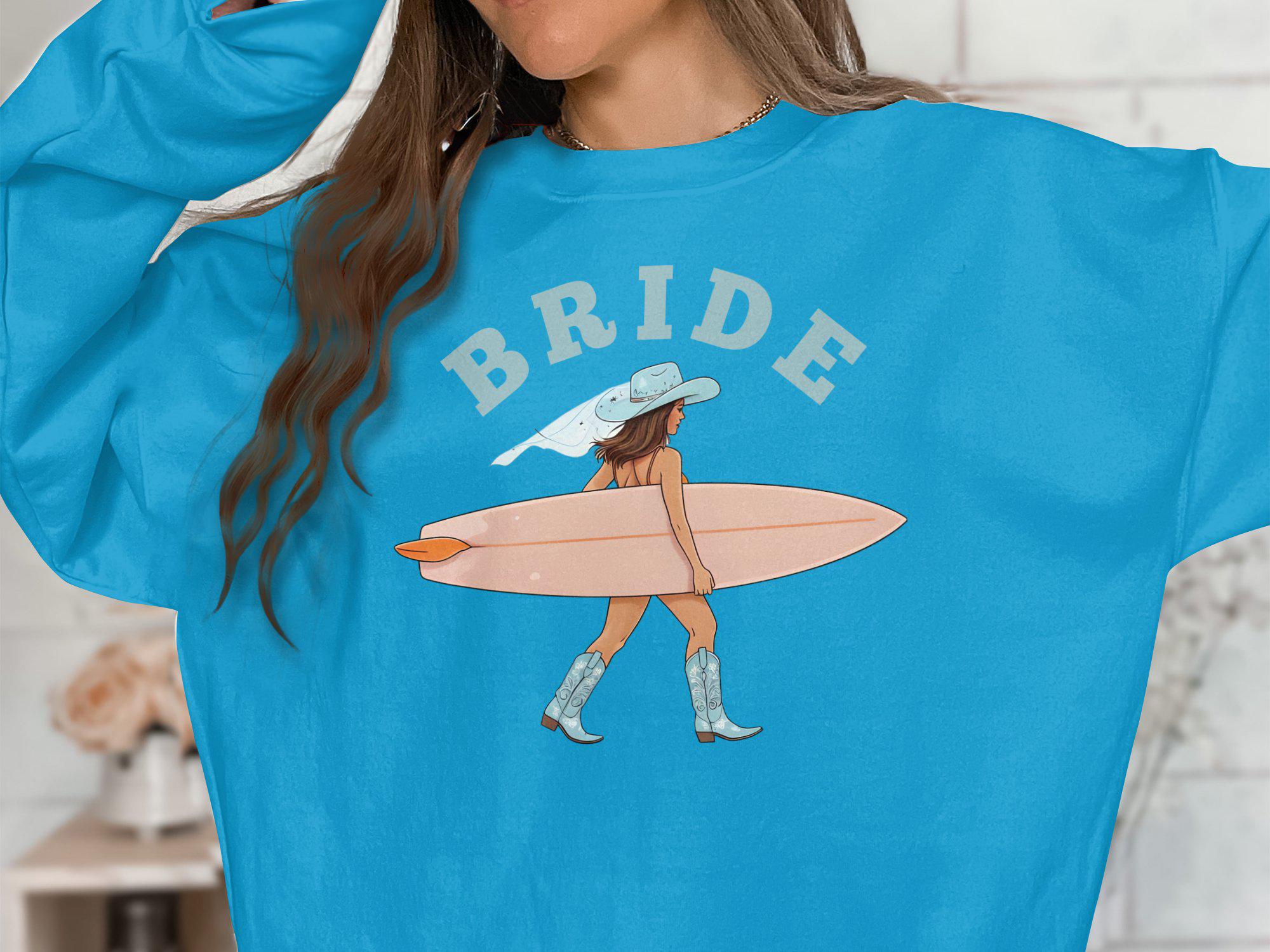 Bride Surfing T-shirts,sweatshirts, Boho Bride, Surfing Bride
