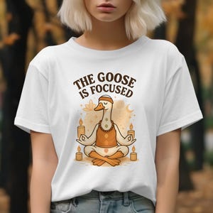 Meditating Goose T-Shirt Sweatshirt, Zen Animal Tee, Focused Goose Design, Funny Yoga Gift, Spiritual Goose, Cute Bird Shirt