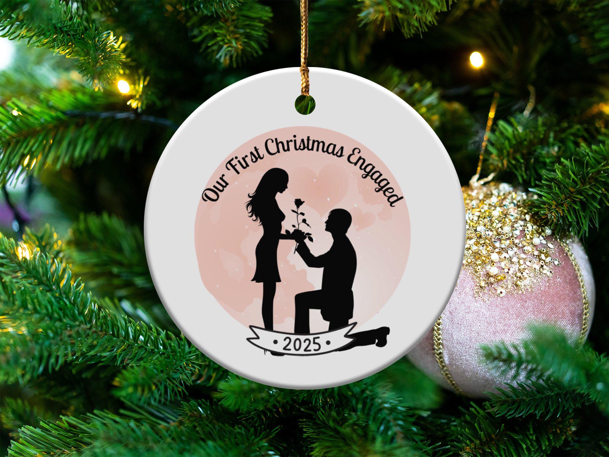 Our First Christmas Married Ornament, Bride - Groom Gift, Mr & Mrs 1st Christmas Ornament, Newlywed Couple Personalized Wedding Gift 2025 - UK