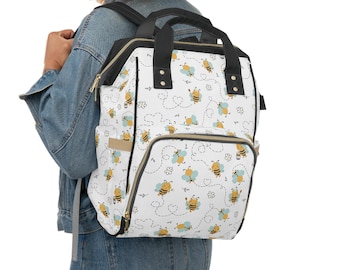 Bee Diaper Bag Backpack Gift for Mom, Diaper Backpack for Baby Boy and Girl, Baby Shower Gift, New Mom Gift, Newborn Gift Bag