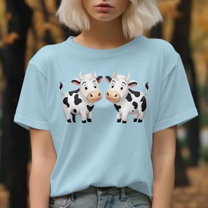 Cute Cow T-Shirt, Cartoon Cow Sweatshirt, Farm Animal Tee, Adorable Cows, Dairy Cow Lover Gift, Funny Cow Graphic Apparel