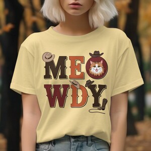 Meowdy T-Shirts,Sweatshirts, Cat Cowboy, Western T-Shirts,Cowgirl T-Shirts,Funny Cowboy,Cat Lover Gift,Pet Parent T-Shirts,Cute Cat