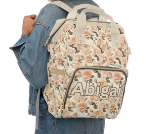 Floral Diaper Bag Backpack Gift for Mom, Diaper Backpack for Baby Boy and Girl, Baby Shower Gift, New Mom Gift, Newborn Gift Bag