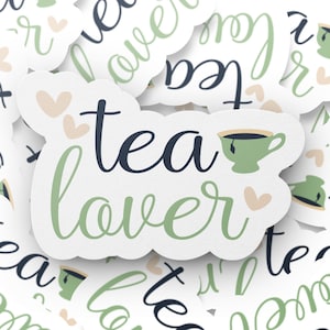 TEA LOVER Cute STICKERS Perfect For Personalizing Laptops, Planners, Notebooks, And More - Tea Enthusiasts Gift Vinyl Teacup Decals