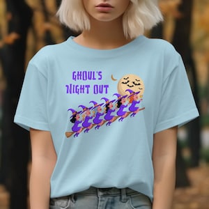 Ghouls Night Out T-Shirt, Witch T-Shirt, Halloween T-Shirt, Bats T-Shirt, Sweatshirt, Group of Witches, Flying Witches