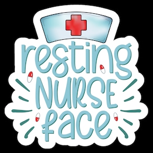 Nurse Theme Fridge Magnet, Resting Nurse Face Quote, Medical Professional Decor, Nursing School Graduation Gift, Locker Decoration Gift