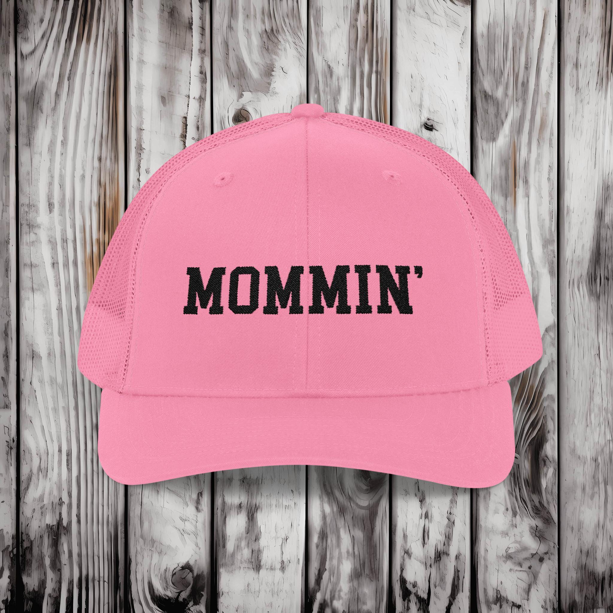 Mommin' Snapback Cap | Trucker Mesh Hat, Embroidered Mom Hat - Etsy