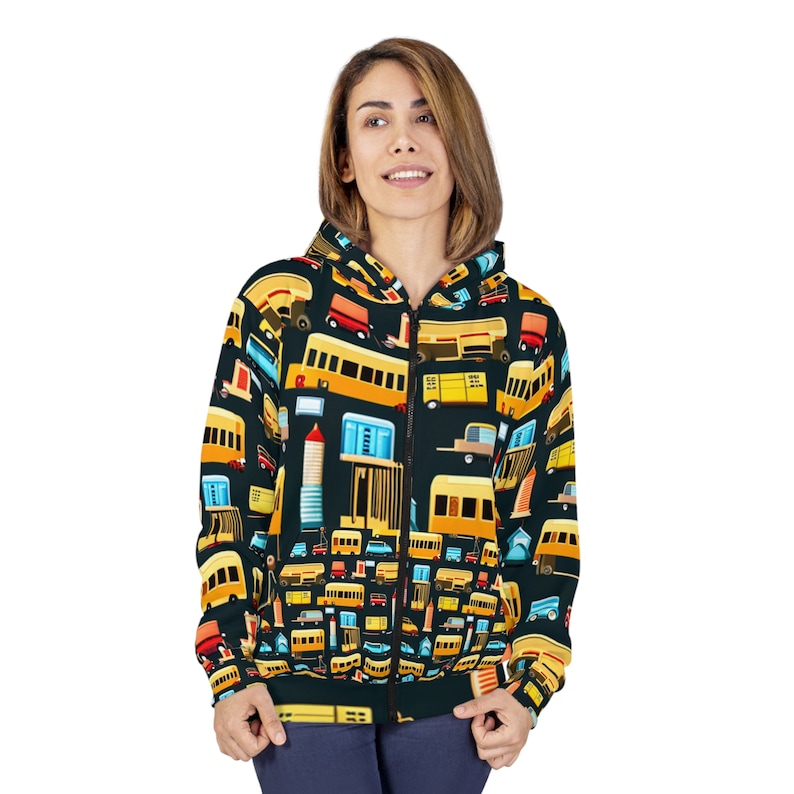 School Bus All Over Print Zip Hoodie image 3
