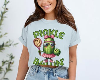 Camiseta divertida de pickleball, diseño Pickle Ballin'