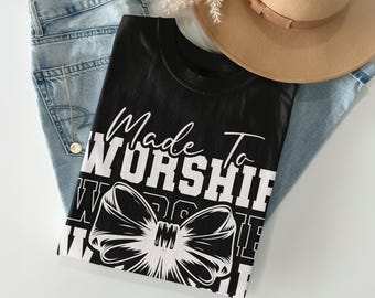 Made to Worship, Psalm 95:1 T-Shirt,Sweatshirt, Christian Verse, Religious Apparel, Gift for Believer, Graphic Tee, Trendy Sweatshirt