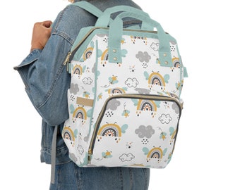 Rainbow Diaper Bag Backpack Gift for Mom, Diaper Backpack for Baby Boy and Girl, Baby Shower Gift, New Mom Gift, Newborn Gift Bag
