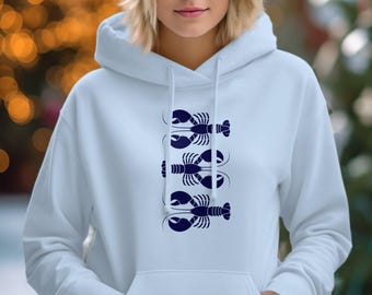 Lobster Graphic T-shirt or Hoodie, Cute Seafood Lover Tee, Nautical Design Shirt, Ocean Theme, Coastal Style Outfit, Fisherman Style