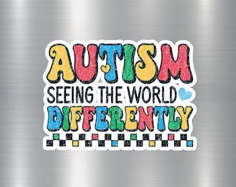 Autism Awareness Magnet - Seeing The World Differently Colorful Fridge or Car Decor