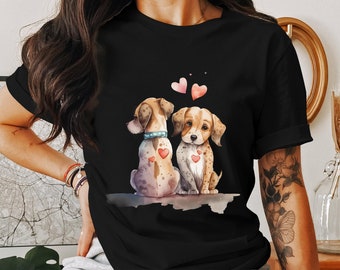 dog and puppy valentine t shirt, for dog mom valentine's day shirt, dog lover tee, dog valentines day gift for women, cute dog gifts Gift