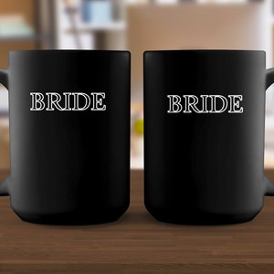 Bride Mug Gift, Wedding Planning Coffee Cup, Bridal Shower Gift, Future Mrs Tea Mug, Engagement Gift Idea, Black and White Design Gift