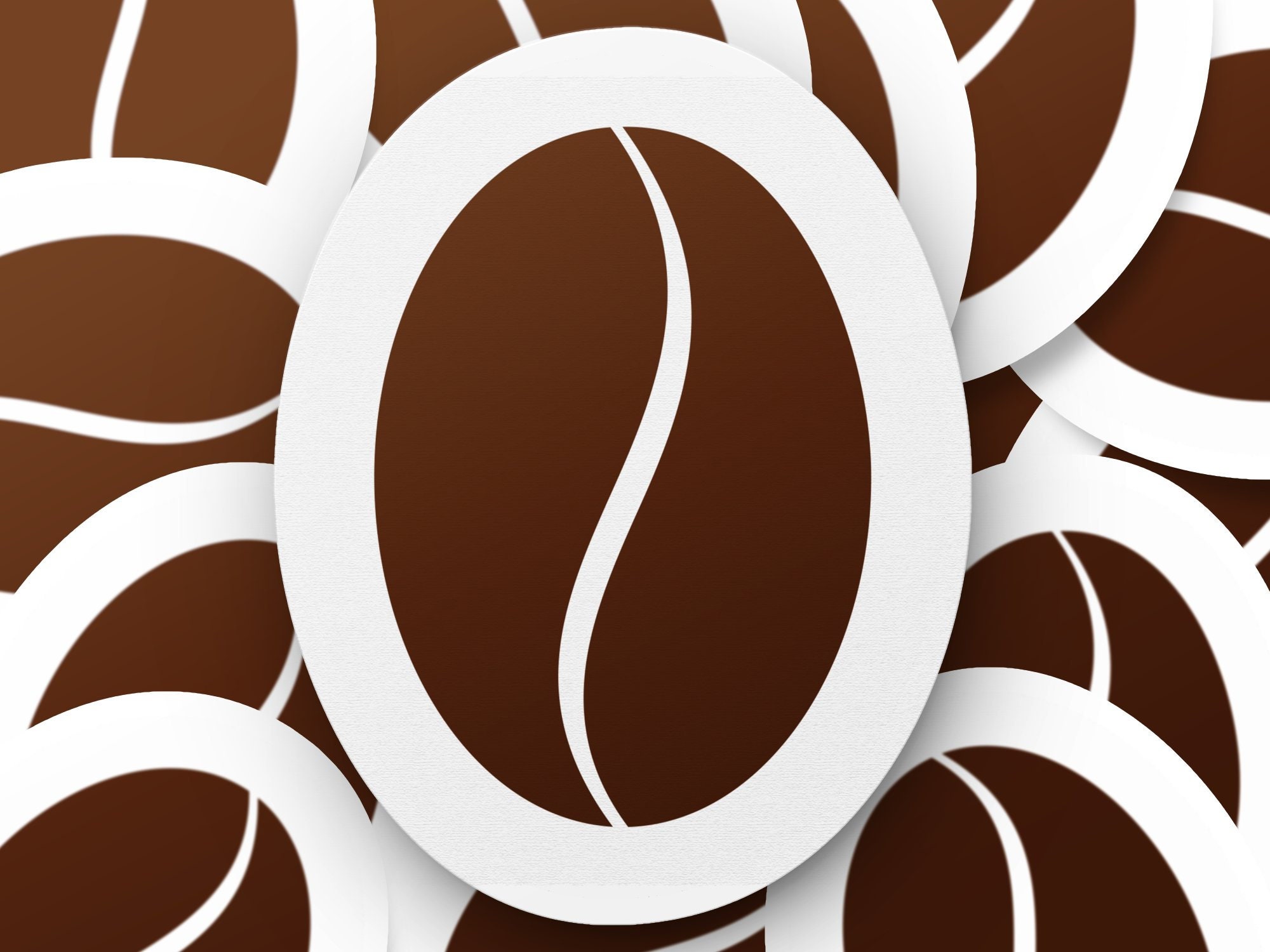 Aesthetic Coffee Bean Sticker, Brown Kitchen Decor, Laptop Vinyl Decal, Cafe Planner Accessories Gift