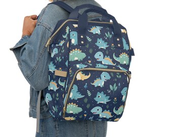 Dino Diaper Bag Backpack Gift for Mom, Diaper Backpack for Baby Boy and Girl, Baby Shower Gift, New Mom Gift, Newborn Gift Bag