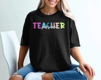 Camisetas y sudaderas para maestros de primer grado, regalo de agradecimiento para maestros, camiseta colorida para maestros, maestros de primaria, atuendos para maestros, maestros
