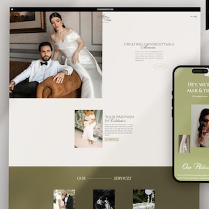 Modelo de site Showit com tema de Martini: design minimalista para fornecedores de casamento