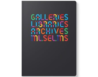 GLAM-dagboek met kleurrijke tekstontwerp en softcover (met afdrukken aan de binnenkant) | Werk-/kantoorcadeau, galerijen, bibliotheken, archieven, musea, notitieboekje