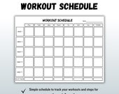 Simple Minimalist Workout Schedule, Monthly Tracker, Fillable PDF, Exercise Journal, Fitness Planner, Steps Tracker, Self Care, Routine