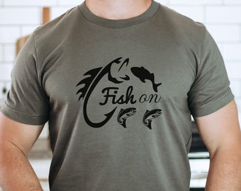 Regalos de pesca para hombres, Pescado en camisa para hombre, Camiseta de pesca de lubina, Regalos del Día del Padre, Camiseta Fishy Tee, Camisa de marido, Regalo de papá,