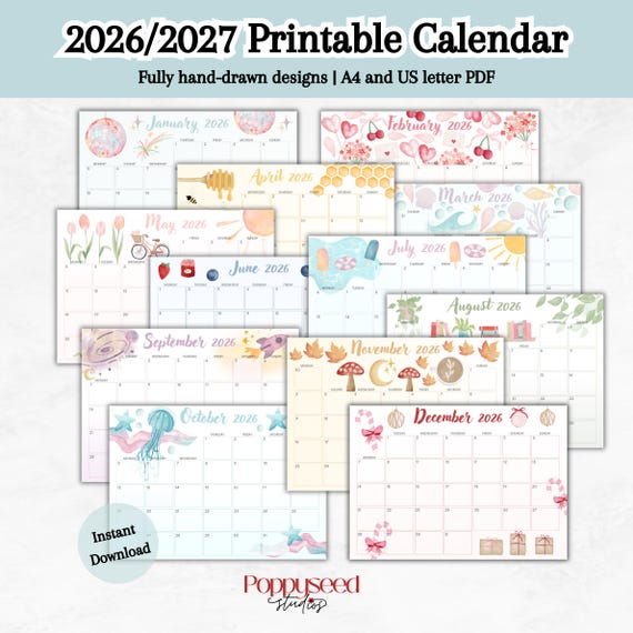 2026/2027 Calendar Printable Monthly Calendar Template for Kids Primary School Calendar Seasonal Planner for Family Digital Download - Etsy 2026/2027 Calendar Printable Monthly Calendar Template for Kids Primary School Calendar Seasonal Planner for Family Digital Download - Etsy