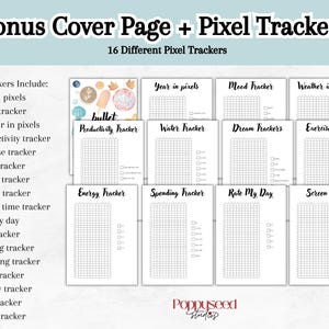 Year in Pixels Printable Journal Pages Bujo Mood Tracker Bullet Journal ...