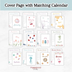 Plantilla imprimible para Bullet Journal 2026: Páginas coloridas para planificar y organizar hábitos. Ideal para principiantes. Seguimiento de hábitos y estado de ánimo. Diseño pixelado. imagen 3