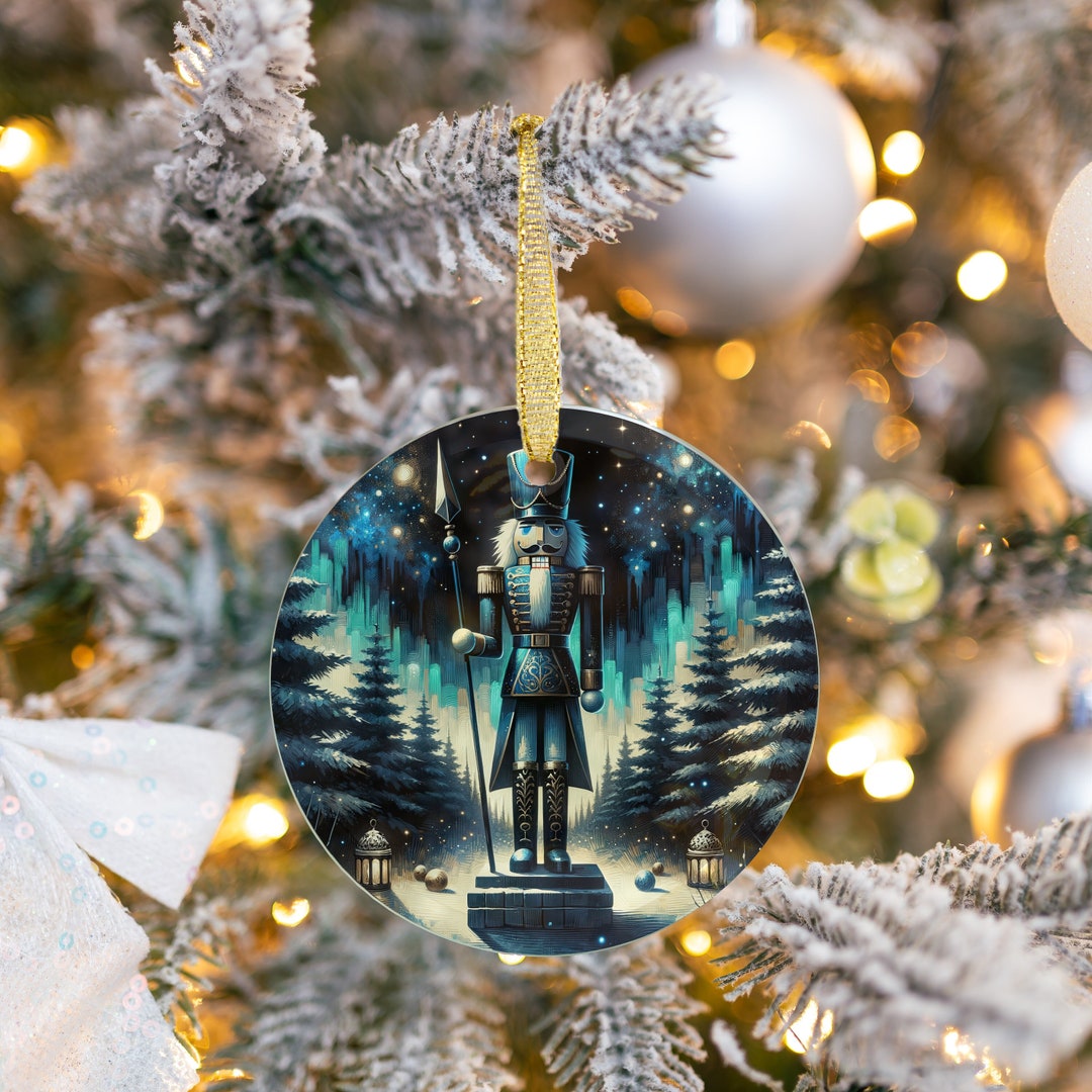 Glass Nutcracker Ornament, Vintage Ornament, Glass Christmas Ornament