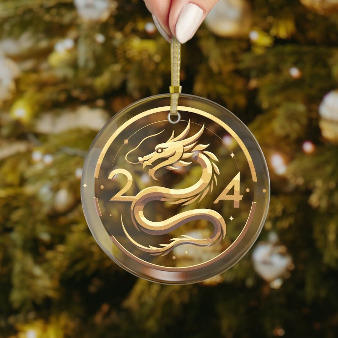 2024 Chinese New Year Glass Ornament, Year of the Dragon, Lunar New