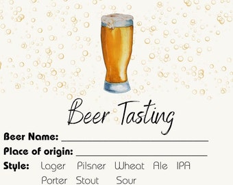 Beer Tasting Score Card | Printable Beer Review (PDF Pattern)