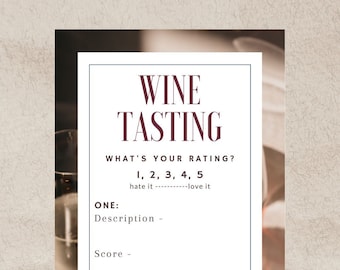 Wine Tasting Score Card | Printable Wine Evaluation (Digital Download)