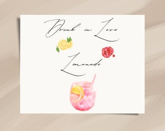 Custom Signature Cocktail Sign Template | Wedding Bar (Printable)