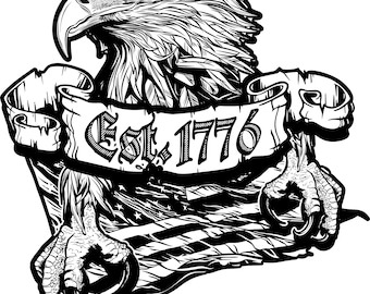 EST. 1776 Eagle Crest Design Laser ready SVG