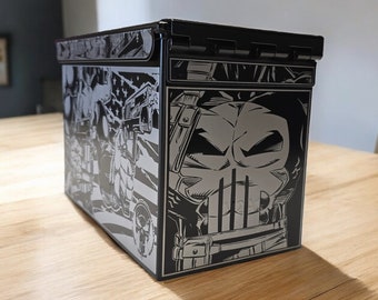 Punisher comic ammo can full wrap laser engraving file