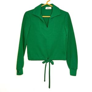 70s Green Drawstring Top