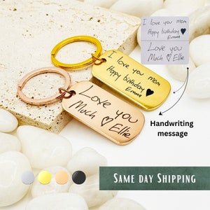 Sleutelhanger met echt handschrift • Cadeau voor vrouwen • Gepersonaliseerd cadeau • Aangepast cadeau • Sleutelhanger verjaardag beste vrienden • Gegraveerde sleutelhanger zusters
