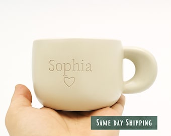 Name Engraved Ceramic Coffee Mug • Personalized Gift (9.5 Fl oz) • Christmas Gift • Corporate Giveaway