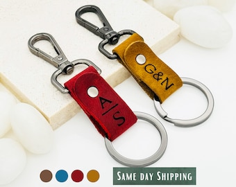 Personalized Authentic Leather Keychain • Genuine Leather Keychain • Custom Logo • Custom Gift • Personalized Gift