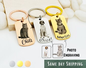 MunkiMix Portachiavi Personalizzato con Foto Portachiavi Personalizzato Incisione Foto/Data/Testo Portachiavi In Acciaio Inox Portachiavi Immagine Personalizzata per Uomo Donna (A1