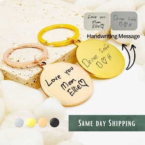 Actual Handwriting Round Keychain - Custom Keychain - Personalized Handwriting Keychain - Personalized Keychain - Gift For Christmas